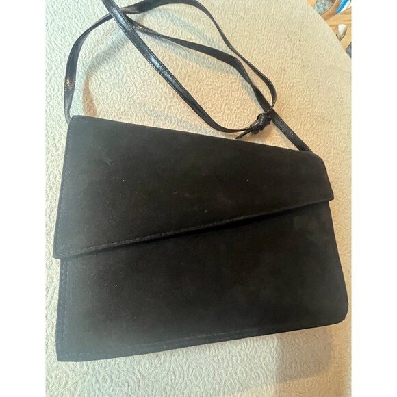 SCEPI Vintage Made In Italy Black Suede Shoulder Bag With Dust Bag - Picture 2 of 8